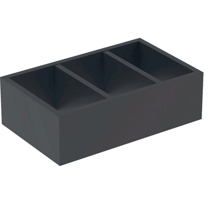 Product cut out image of Geberit Smyle Square H Partition Matt Lava Bottom Drawer Insert Storage - 500.676.00.1